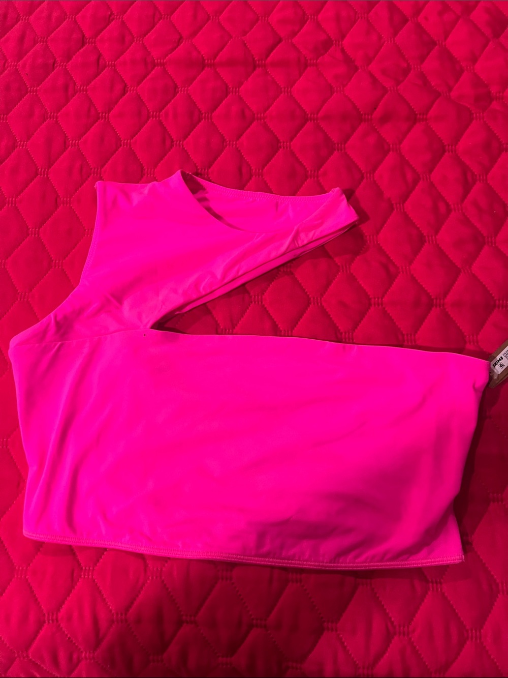 SKIMS Neon Pink Fits Everyone Cut Out Super Cropped Top